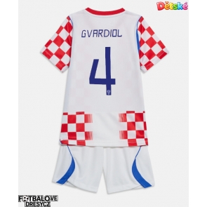 Chorvatsko Josko Gvardiol #4 Dětské Domácí dres komplet MS 2026 Krátký Rukáv (+ trenýrky)
